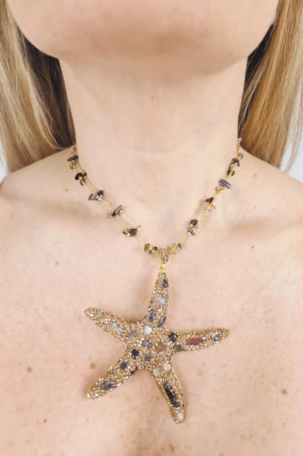 Ocean Jewel Starfish Necklace Gold