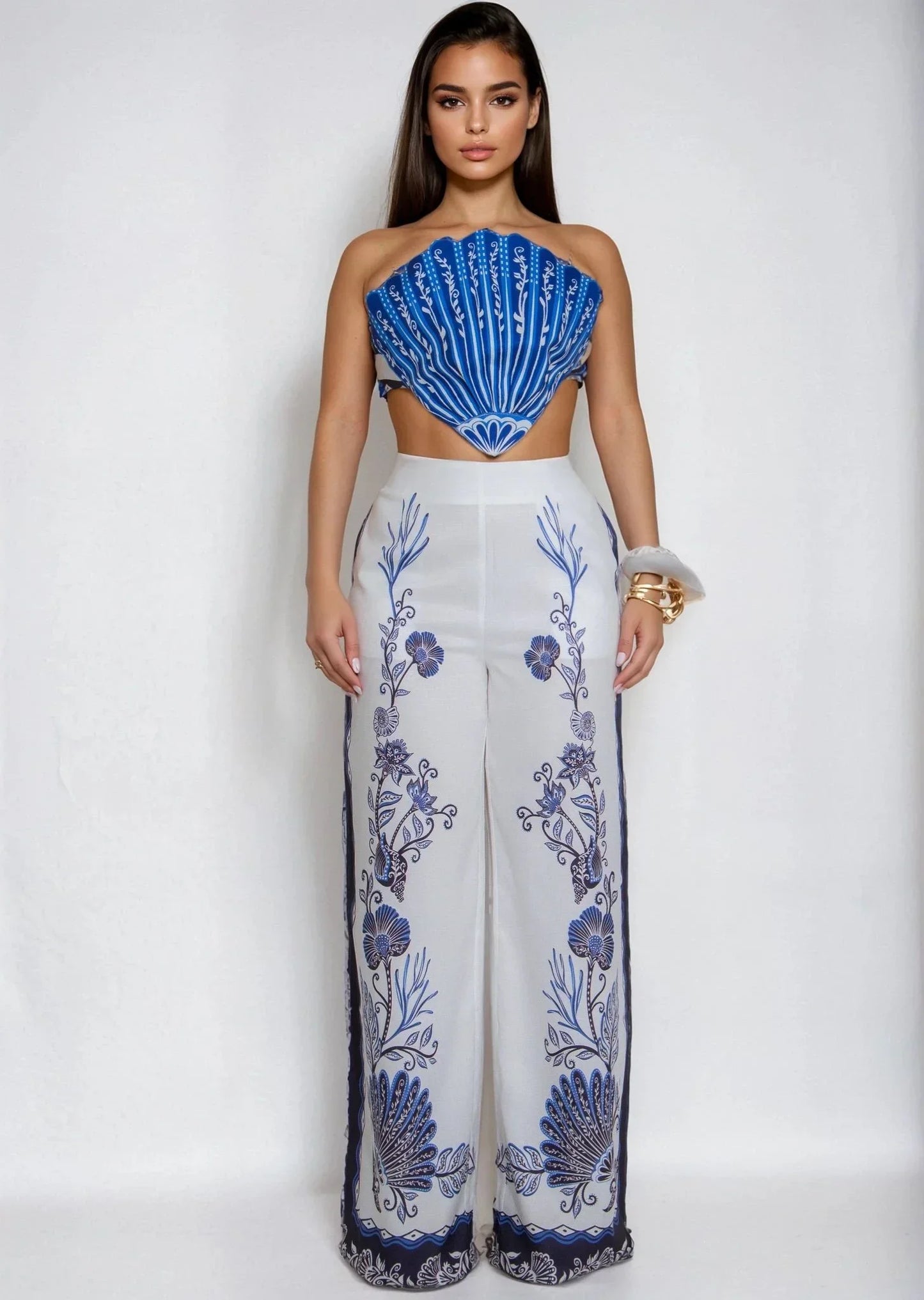 Ocean Muse Shell Pant Set- Blueshell