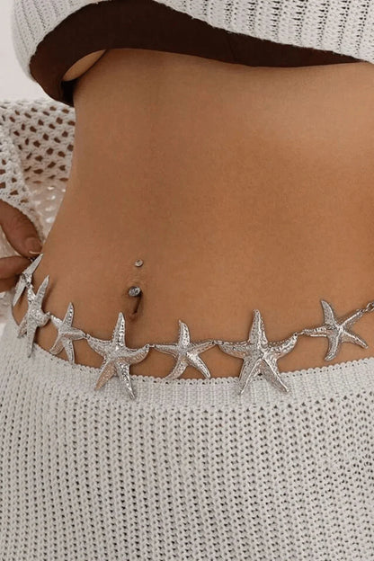 Ocean Starfish Waist Chain Belt Silver