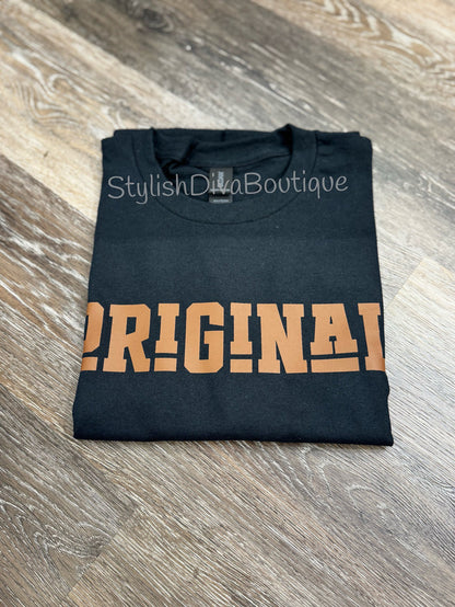 ORIGINAL Signature Graphic Tee (Black Shirt/Brown Print)