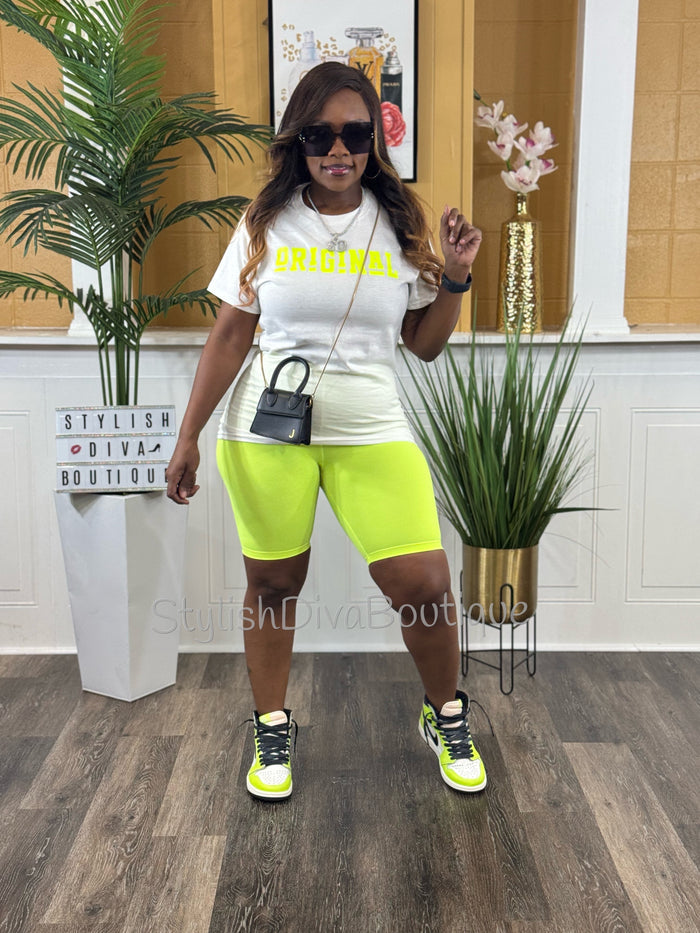 ORIGINAL Signature Graphic Tee (Neon Yellow Print)