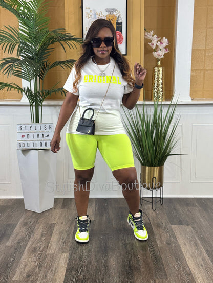 ORIGINAL Signature Graphic Tee (Neon Yellow Print)