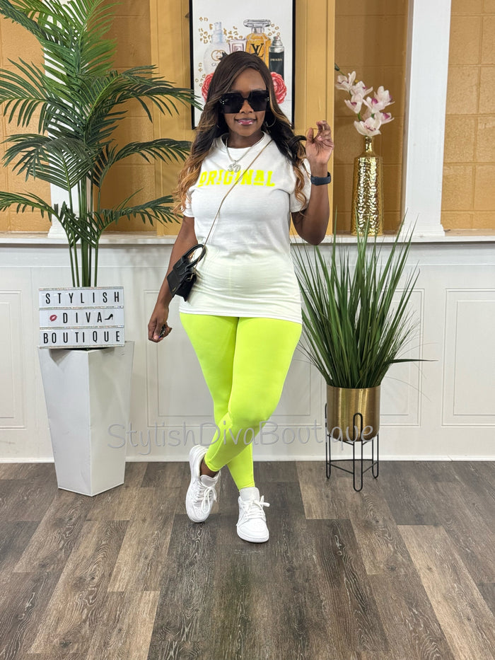 ORIGINAL Signature Graphic Tee (Neon Yellow Print)