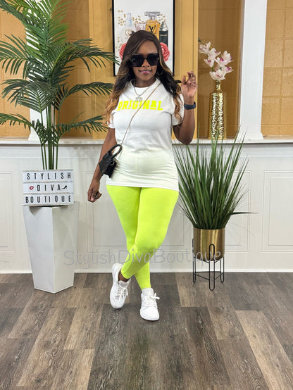 ORIGINAL Signature Graphic Tee (Neon Yellow Print)