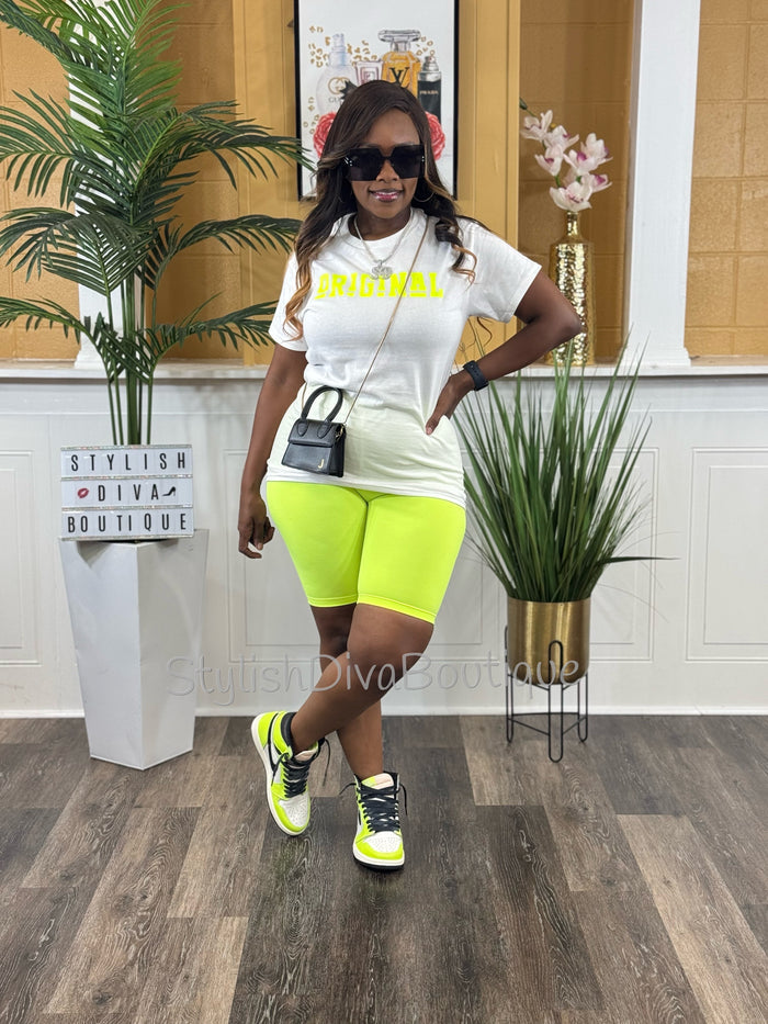 ORIGINAL Signature Graphic Tee (Neon Yellow Print)