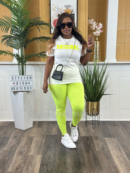 ORIGINAL Signature Graphic Tee (Neon Yellow Print)