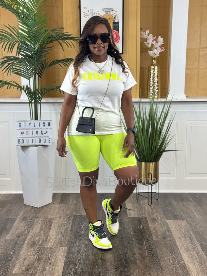 ORIGINAL Signature Graphic Tee (Neon Yellow Print)