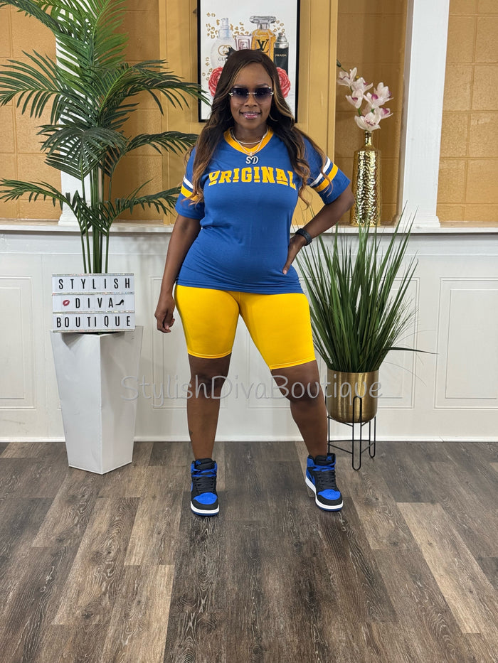 ORIGINAL Varsity Tee (Royal Blue/Gold/White)