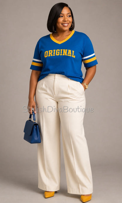 ORIGINAL Varsity Tee (Royal Blue/Gold/White)