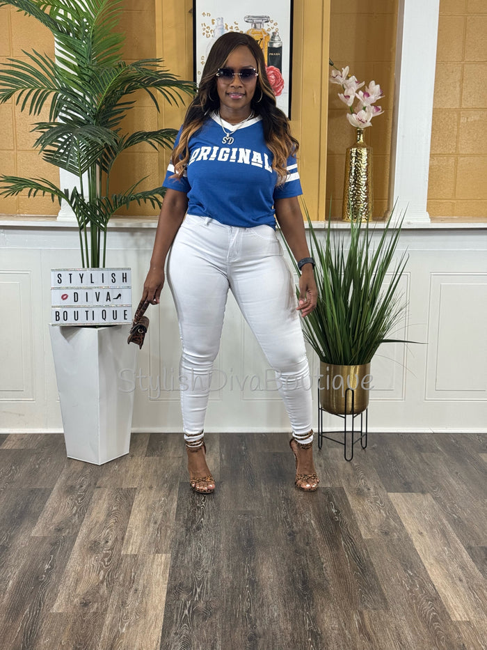 ORIGINAL Varsity Tee (Royal Blue/White)
