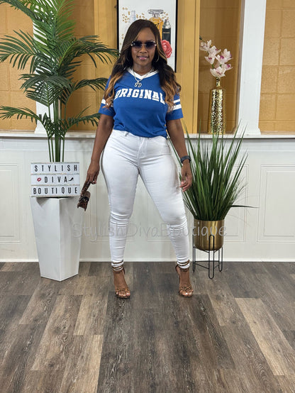 ORIGINAL Varsity Tee (Royal Blue/White)