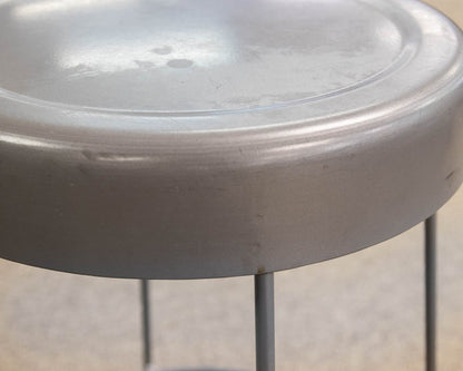 Pair of Silver Finish Metal Counter Stools