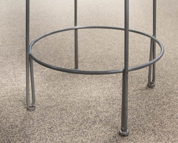 Pair of Silver Finish Metal Counter Stools
