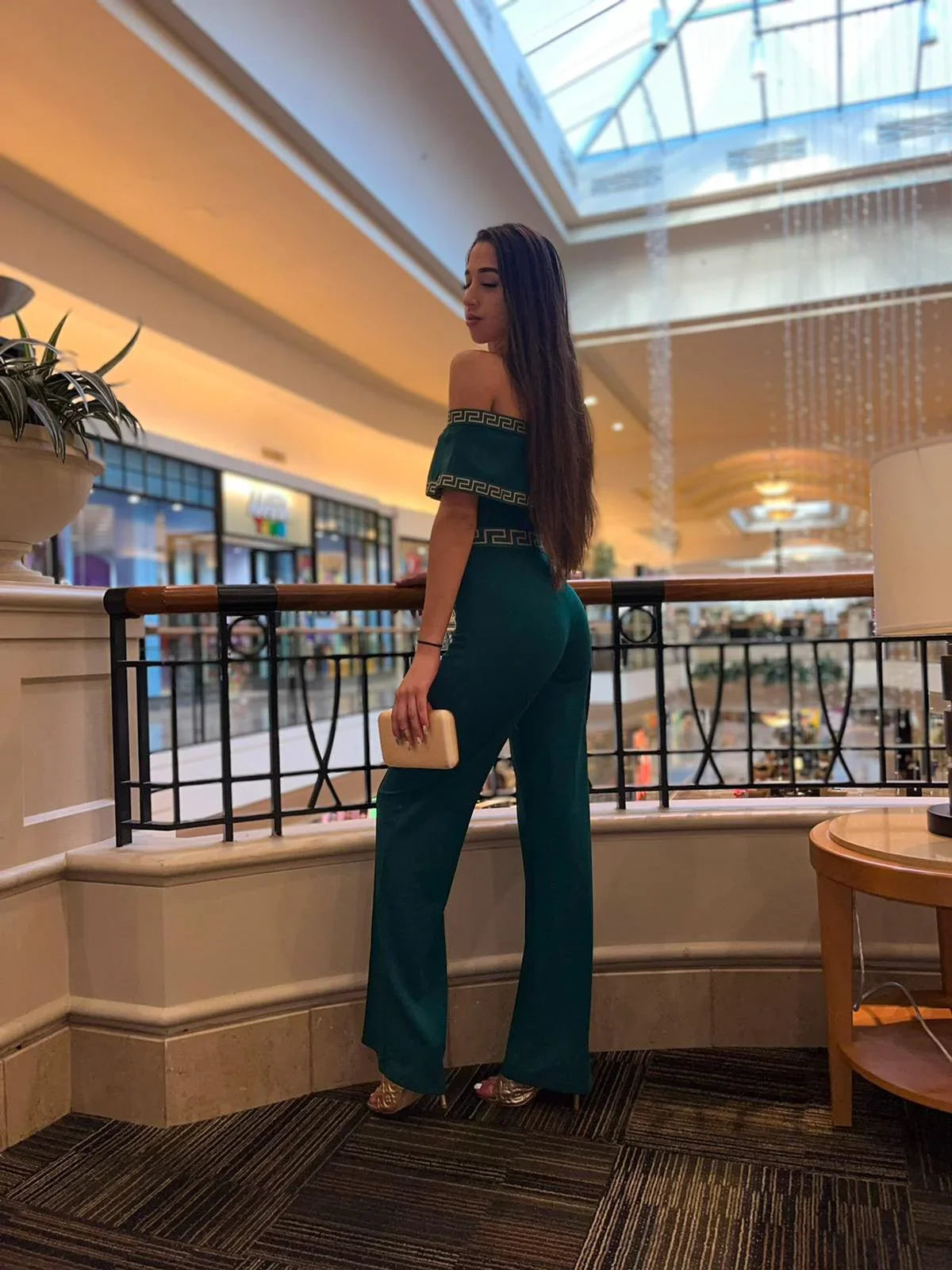 Passion Green Jumpsuit – Off-Shoulder Elegant Green Jumpsuit