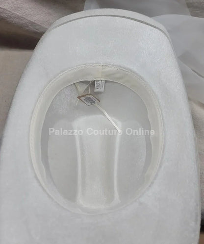 Pearl and Rhinestone Stud Bride  Cowboy Hat (White)