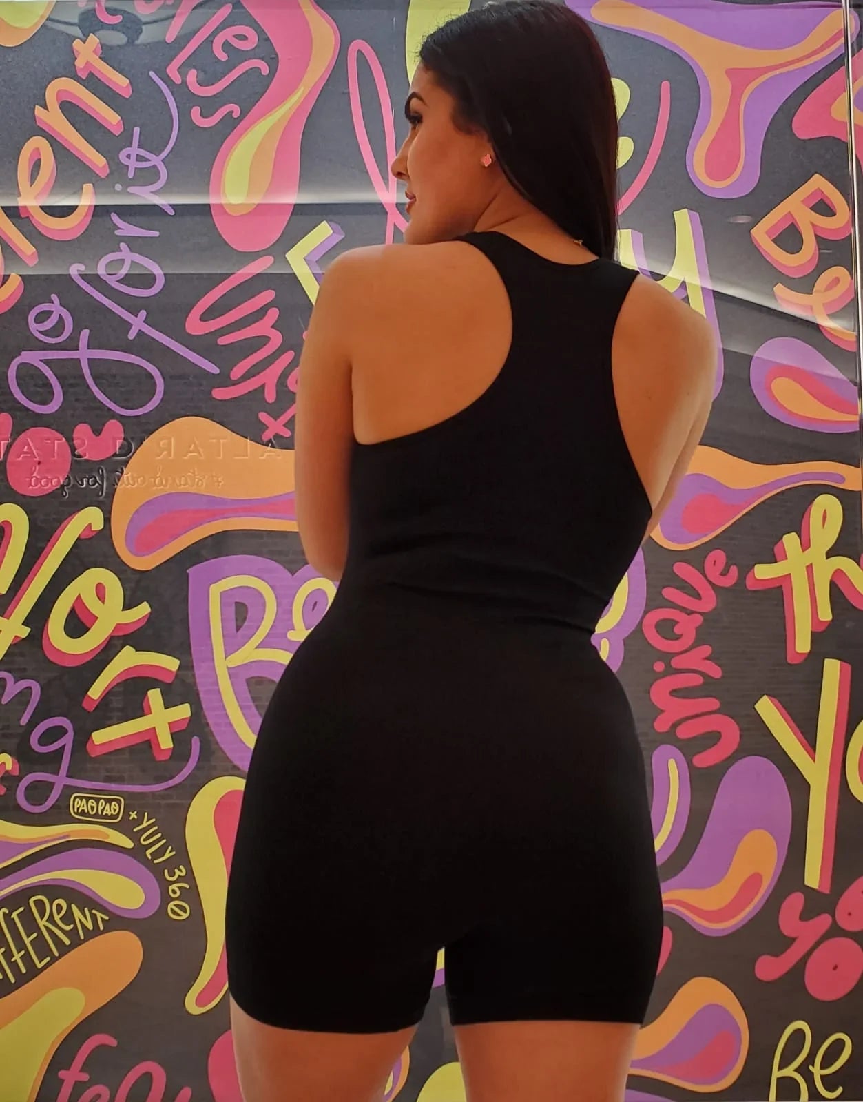 Perfection Zipper Basic Romper (Black)