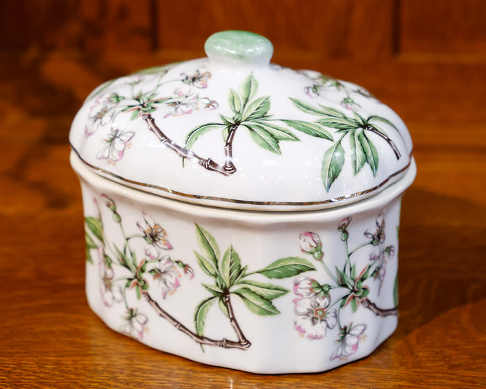 Porcelain Cherry Oval Jar