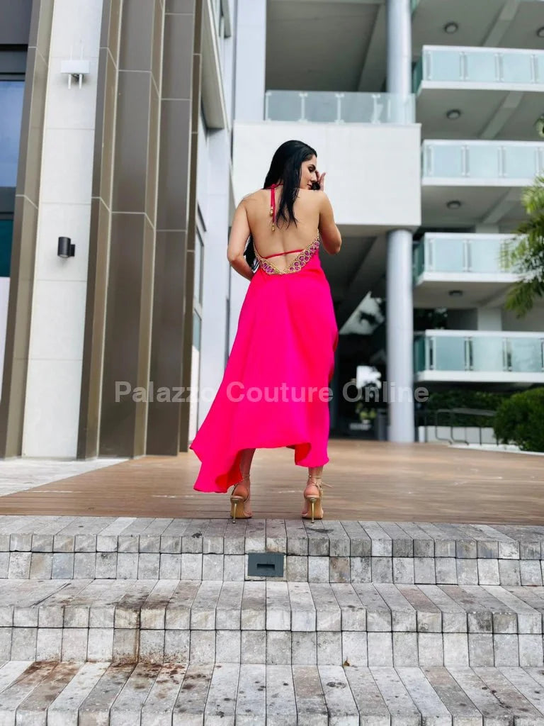 Private Oasis Maxi Dress ( Hot Pink)