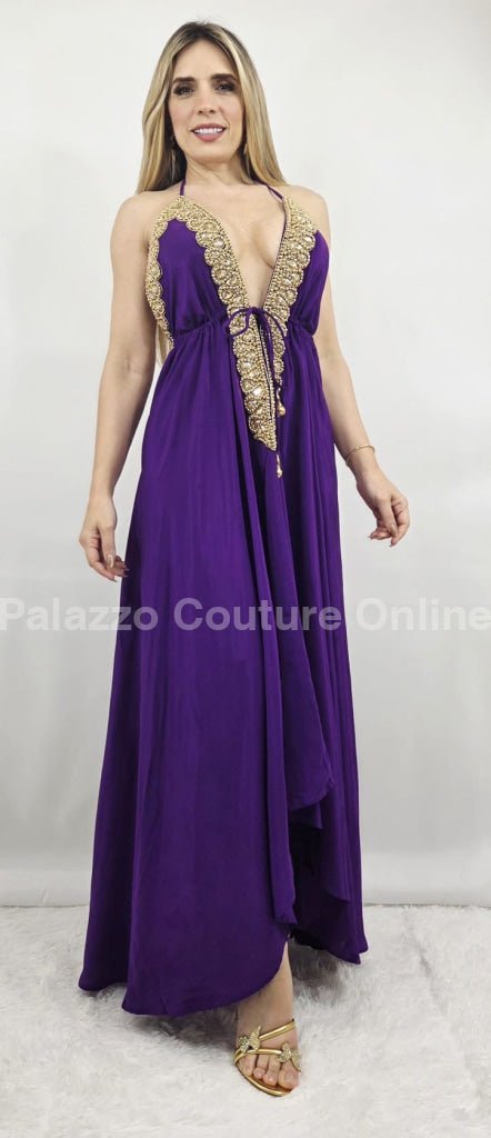 Private Oasis Maxi Dress ( Purple)
