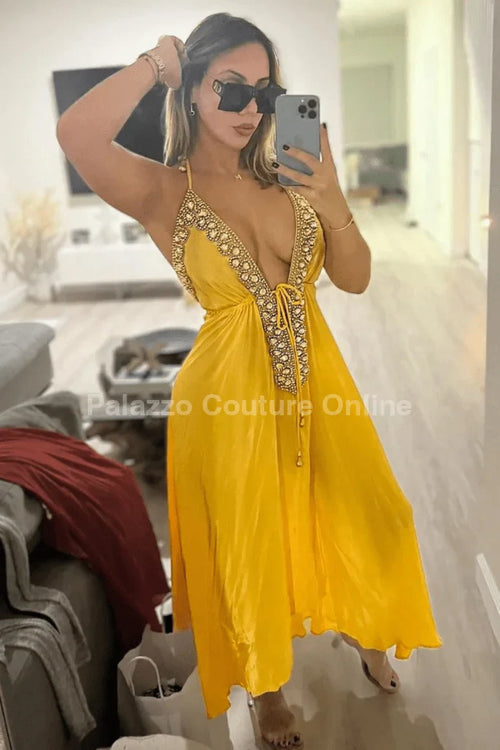 Private Oasis Maxi Dress (yellow)