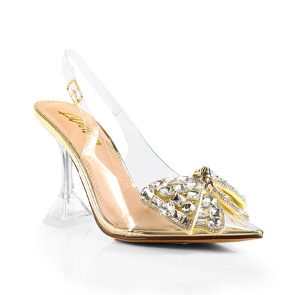 Quartz Bella Slingback Heels -Gold