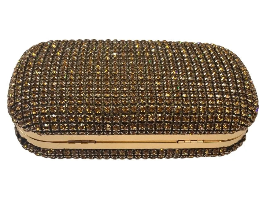 Radiant Elegance gold crystal clutch