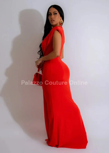 Radiant Starlight Maxi Dress (Orange Burnt)