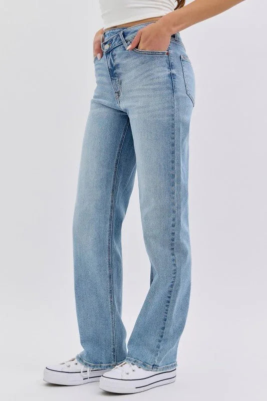 Repositioned Rise Dad Jean - Light Denim