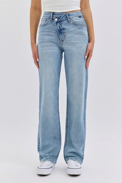 Repositioned Rise Dad Jean - Light Denim