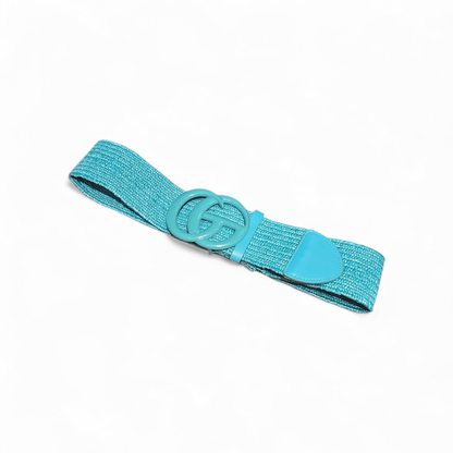 Modern Sculpted Buckle Elastic Belt