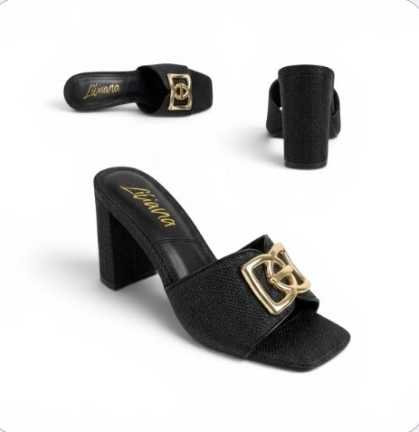 Sola Block Heel Mule Black