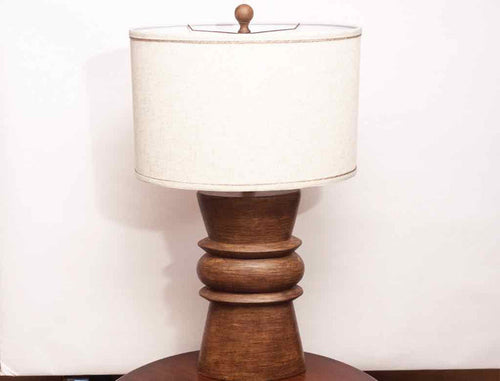 'Robinia' Walnut Resin Table Lamp