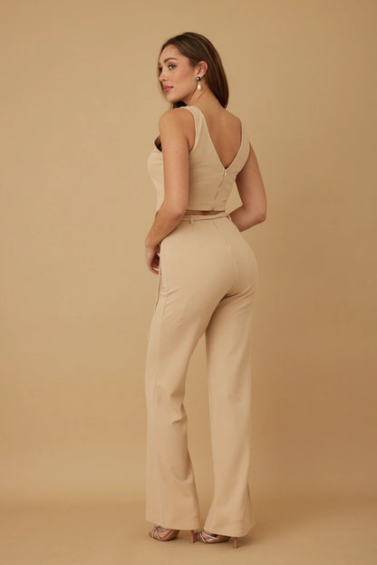 Rosette Charm Pant Set- Mauve