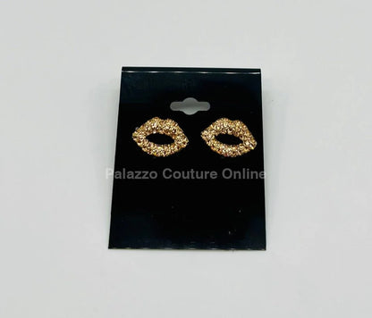 Ruby Pout Sparkle Stud Earrings
(Gold)