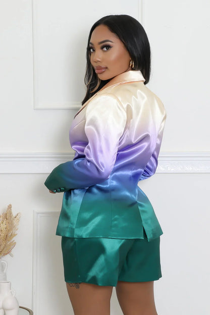 Satin Sunset Short and Blazer Set