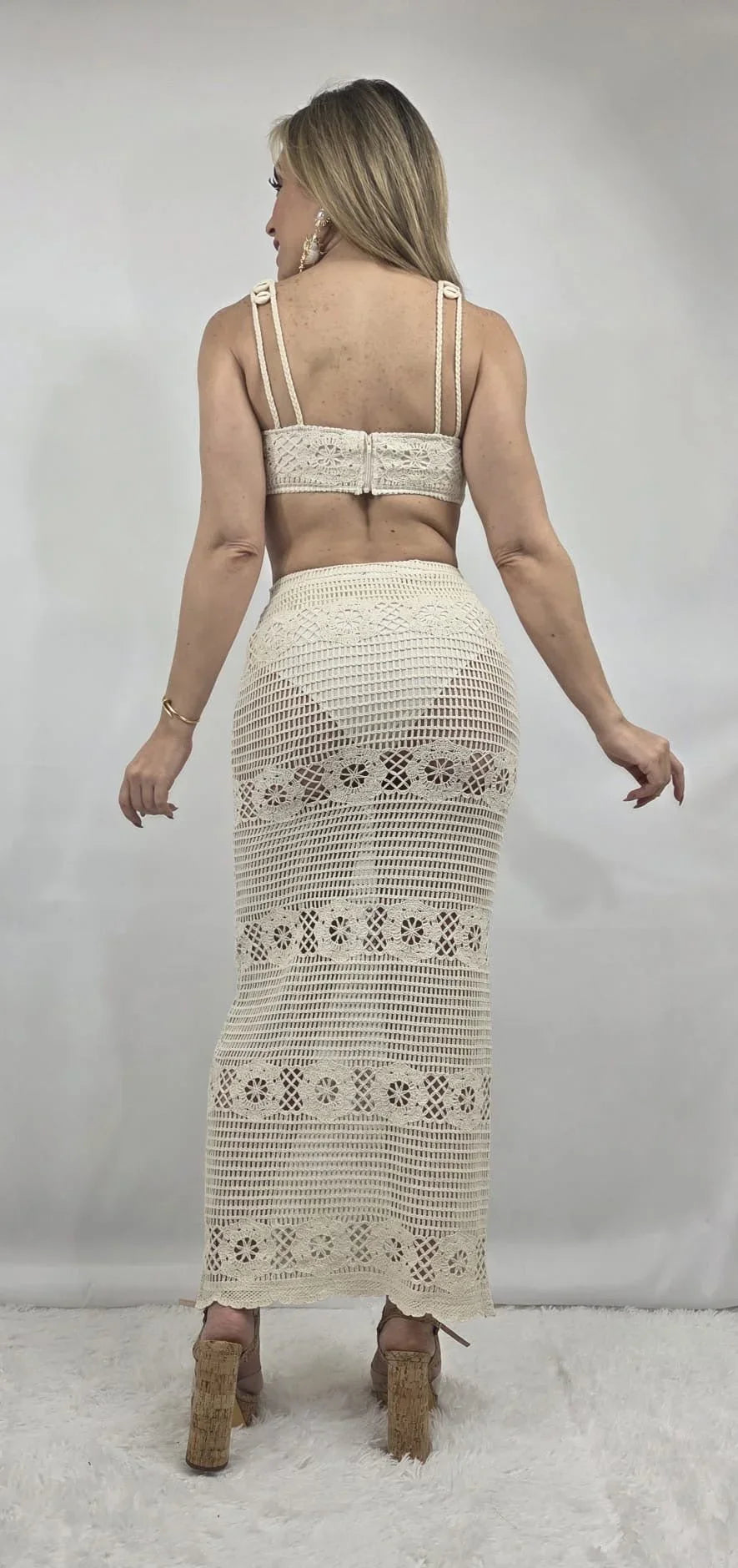 Seaside Charm Crochet 
Skirt Set (Ivory)