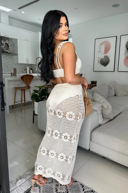 Seaside Charm Crochet 
Skirt Set (Ivory)