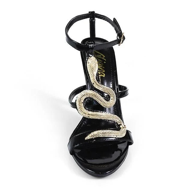 Serpentina Melissa Crystal Stiletto Heels Black