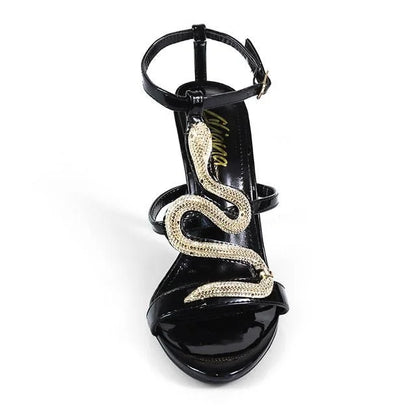 Serpentina Melissa Crystal Stiletto Heels Black