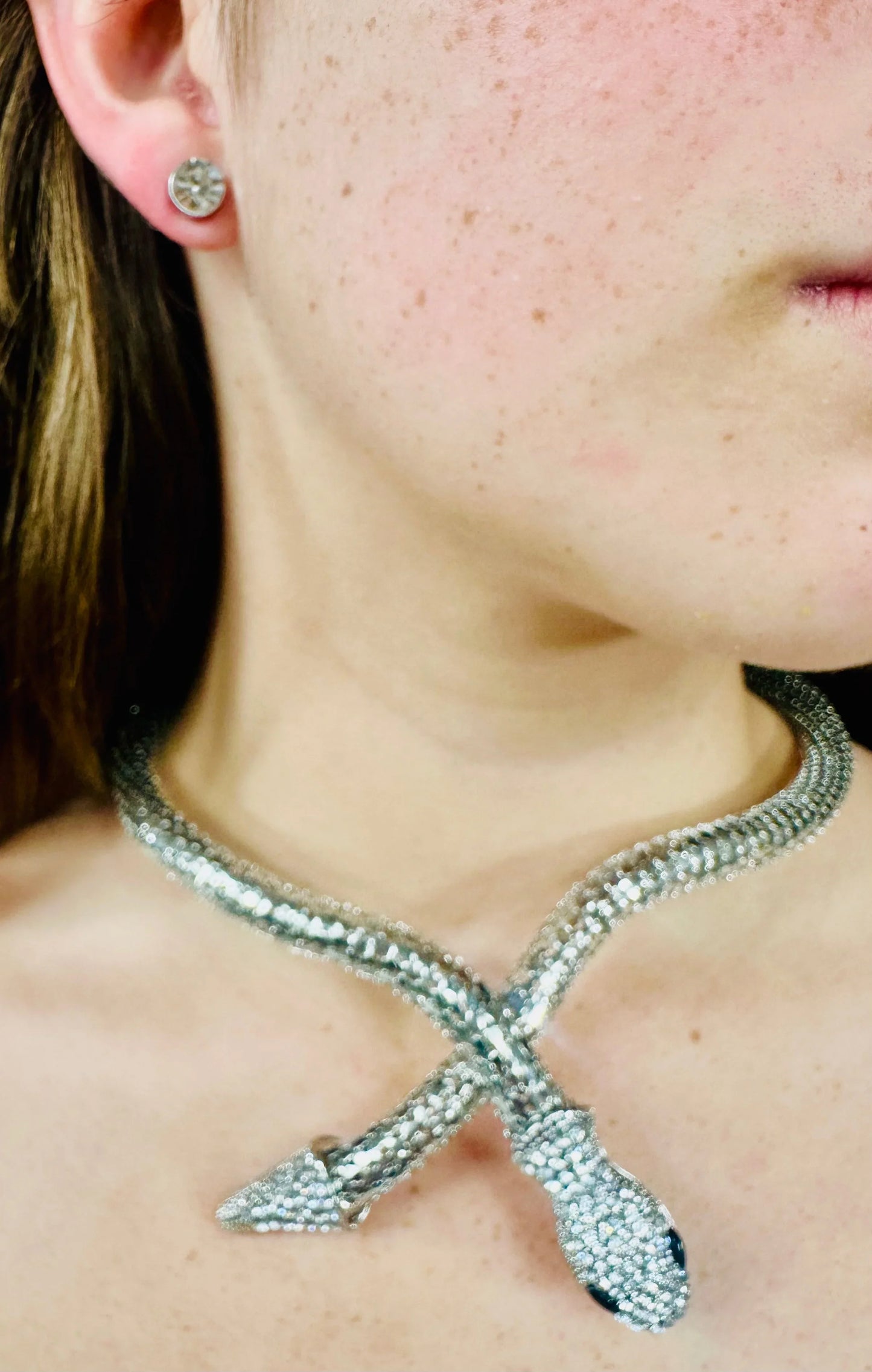 Serpentine Allure Necklace Set (Silver)