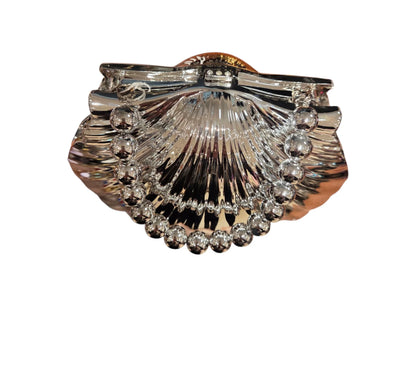Shell Luxe Clutch Silver