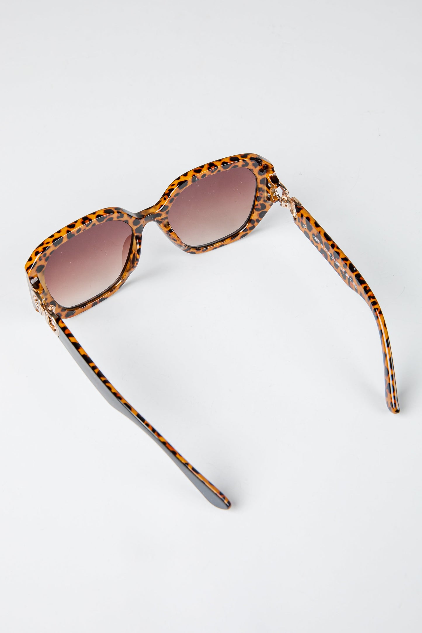 Bon Voyage Black Cheetah Print Round Sunglasses