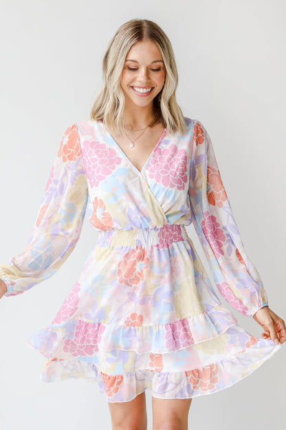 Bouquet Of Blooms Floral Mini Dress