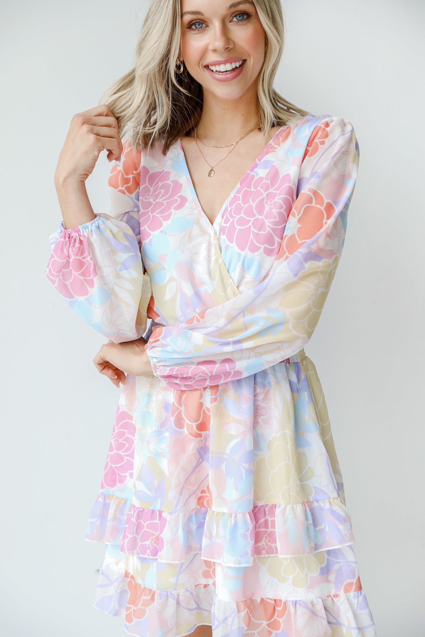 Bouquet Of Blooms Floral Mini Dress