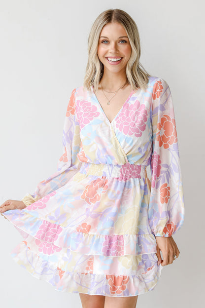 Bouquet Of Blooms Floral Mini Dress