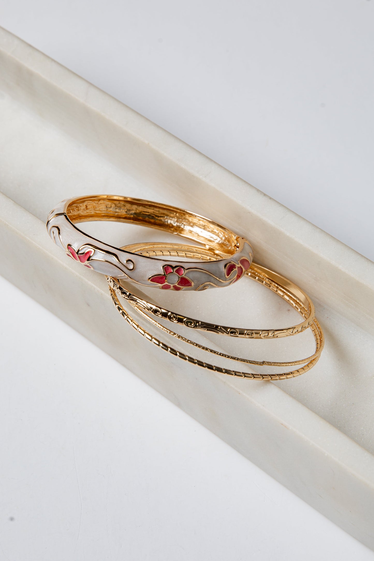 Carly Gold Bangle Bracelet Set
