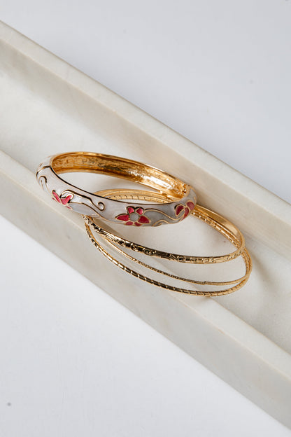 Carly Gold Bangle Bracelet Set