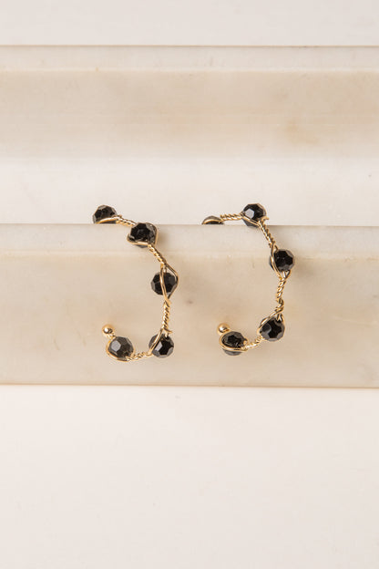 Claire Gold Beaded Hoop Earrings
