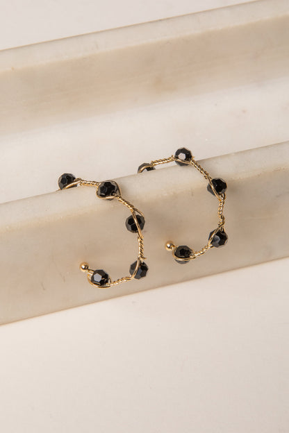 Claire Gold Beaded Hoop Earrings