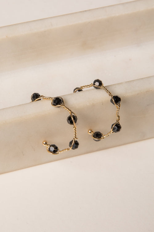 Claire Gold Beaded Hoop Earrings